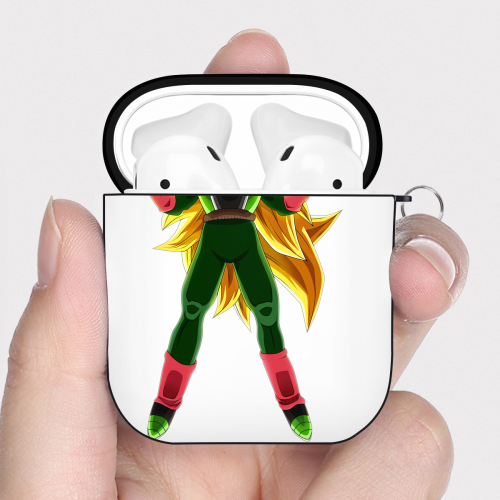 （画像用） ドラゴンボール ブロリー DRAGON BALL Broli AirPods 第2世代保護ケース ハードシェル ブラック 耐衝撃・防指紋・カラビナ付き
