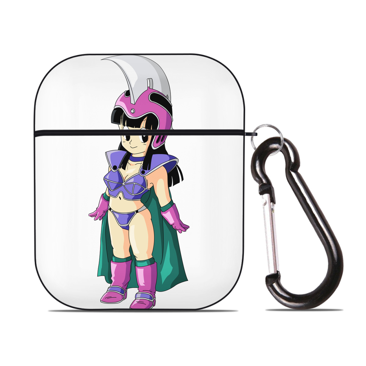 （画像用） ドラゴンボール チチ DRAGON BALL Chichi AirPods 第2世代保護ケース ハードシェル ブラック 耐衝撃・防指紋・カラビナ付き