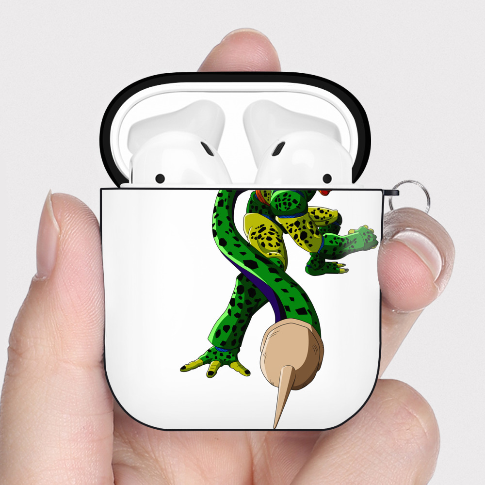 （画像用） ドラゴンボール セル DRAGON BALL Cell AirPods 第2世代保護ケース ハードシェル ブラック 耐衝撃・防指紋・カラビナ付き