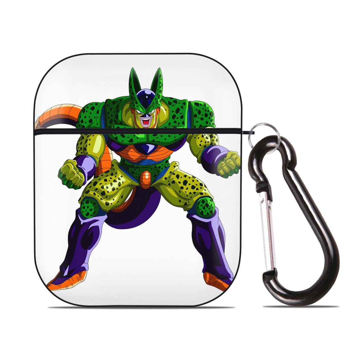 （画像用） ドラゴンボール セル DRAGON BALL Cell AirPods 第2世代保護ケース ハードシェル ブラック 耐衝撃・防指紋・カラビナ付き