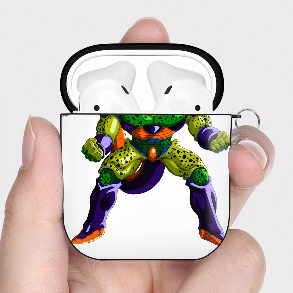 （画像用） ドラゴンボール セル DRAGON BALL Cell AirPods 第2世代保護ケース ハードシェル ブラック 耐衝撃・防指紋・カラビナ付き