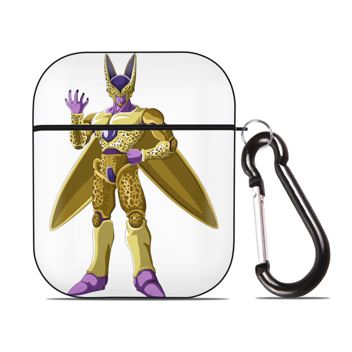 （画像用） ドラゴンボール セル DRAGON BALL Cell AirPods 第2世代保護ケース ハードシェル ブラック 耐衝撃・防指紋・カラビナ付き