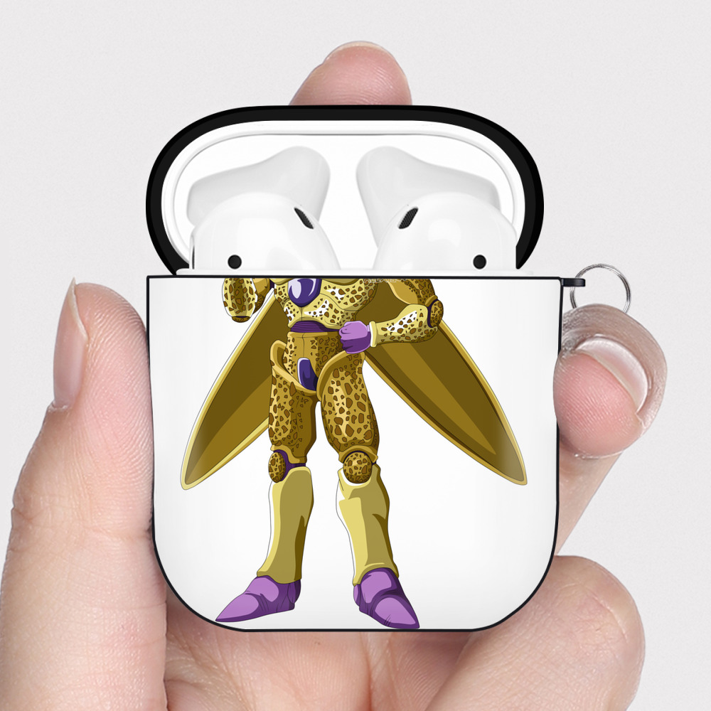 （画像用） ドラゴンボール セル DRAGON BALL Cell AirPods 第2世代保護ケース ハードシェル ブラック 耐衝撃・防指紋・カラビナ付き