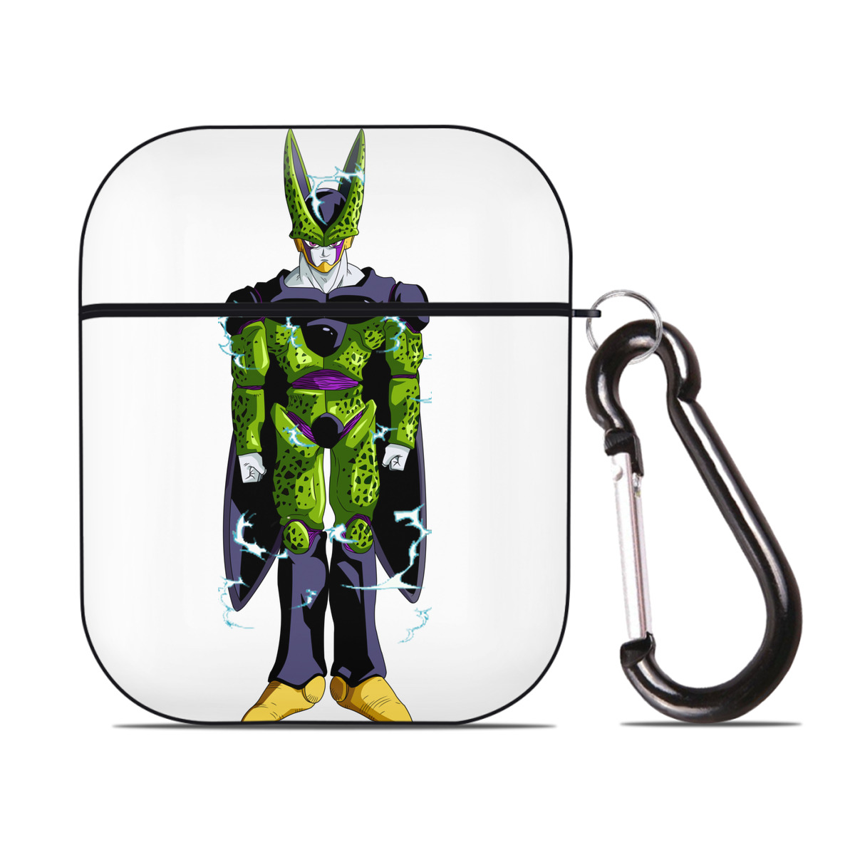 （画像用） ドラゴンボール セル DRAGON BALL Cell AirPods 第2世代保護ケース ハードシェル ブラック 耐衝撃・防指紋・カラビナ付き