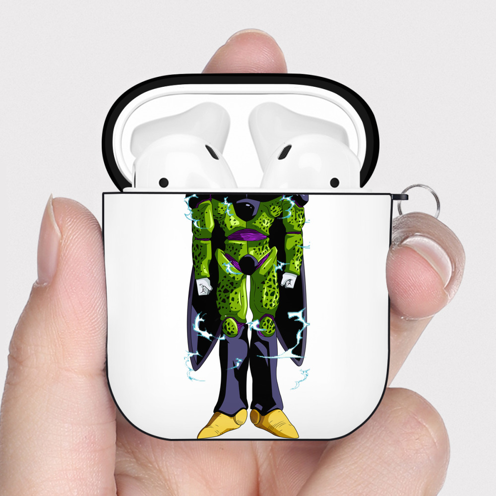 （画像用） ドラゴンボール セル DRAGON BALL Cell AirPods 第2世代保護ケース ハードシェル ブラック 耐衝撃・防指紋・カラビナ付き