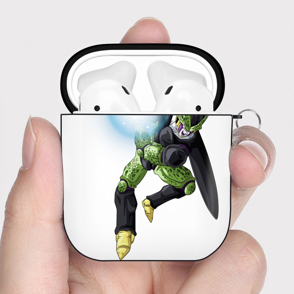 （画像用） ドラゴンボール セル DRAGON BALL Cell AirPods 第2世代保護ケース ハードシェル ブラック 耐衝撃・防指紋・カラビナ付き