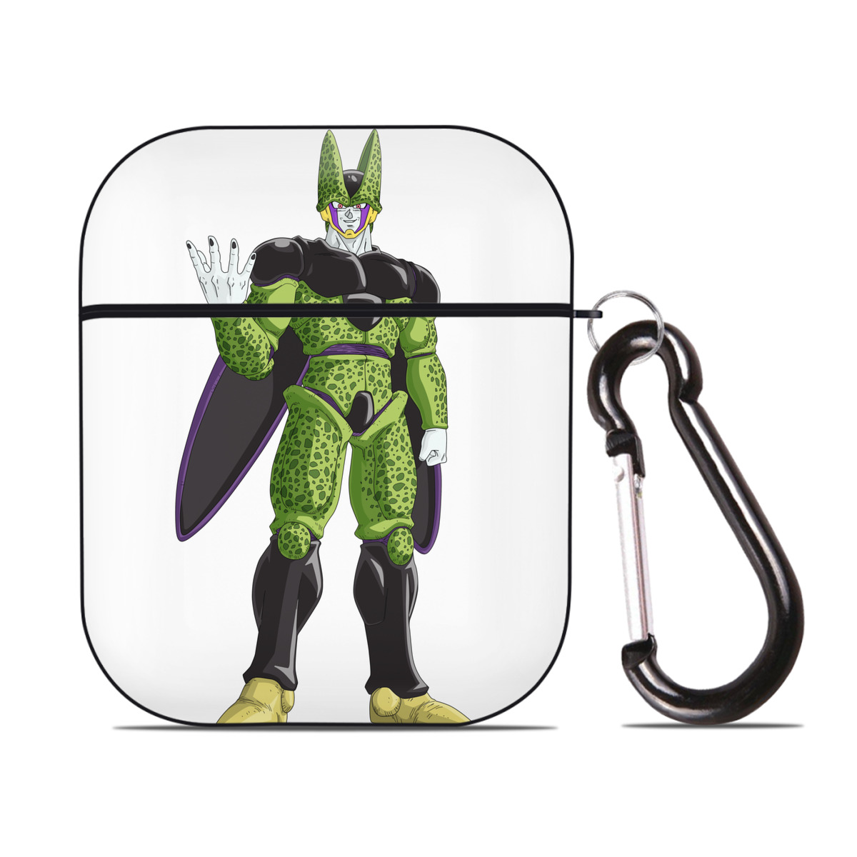 （画像用） ドラゴンボール セル DRAGON BALL Cell AirPods 第2世代保護ケース ハードシェル ブラック 耐衝撃・防指紋・カラビナ付き