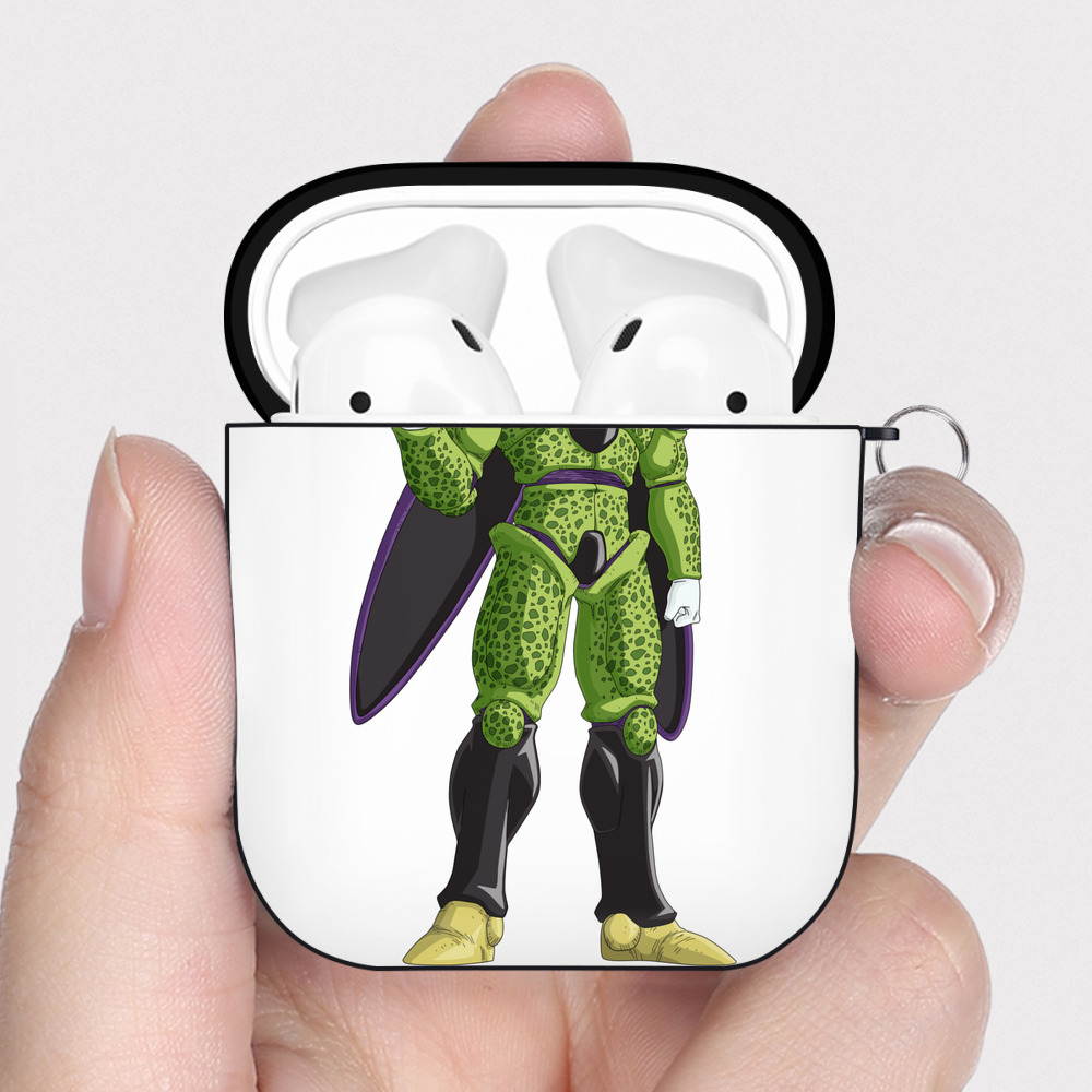 （画像用） ドラゴンボール セル DRAGON BALL Cell AirPods 第2世代保護ケース ハードシェル ブラック 耐衝撃・防指紋・カラビナ付き