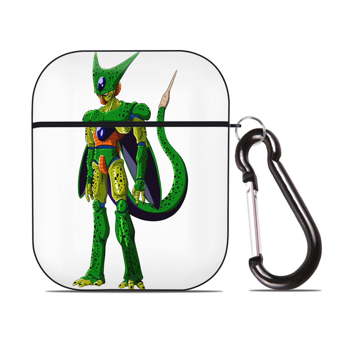 （画像用） ドラゴンボール セル DRAGON BALL Cell AirPods 第2世代保護ケース ハードシェル ブラック 耐衝撃・防指紋・カラビナ付き