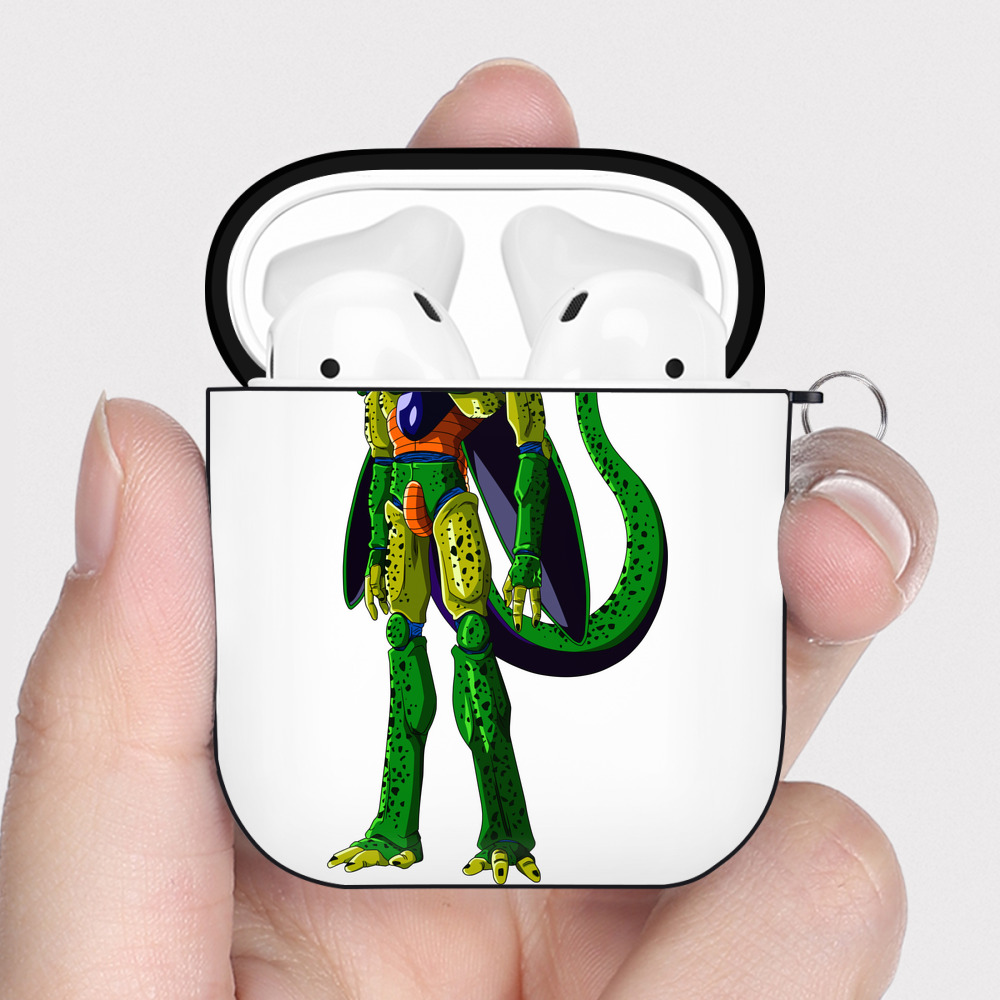 （画像用） ドラゴンボール セル DRAGON BALL Cell AirPods 第2世代保護ケース ハードシェル ブラック 耐衝撃・防指紋・カラビナ付き