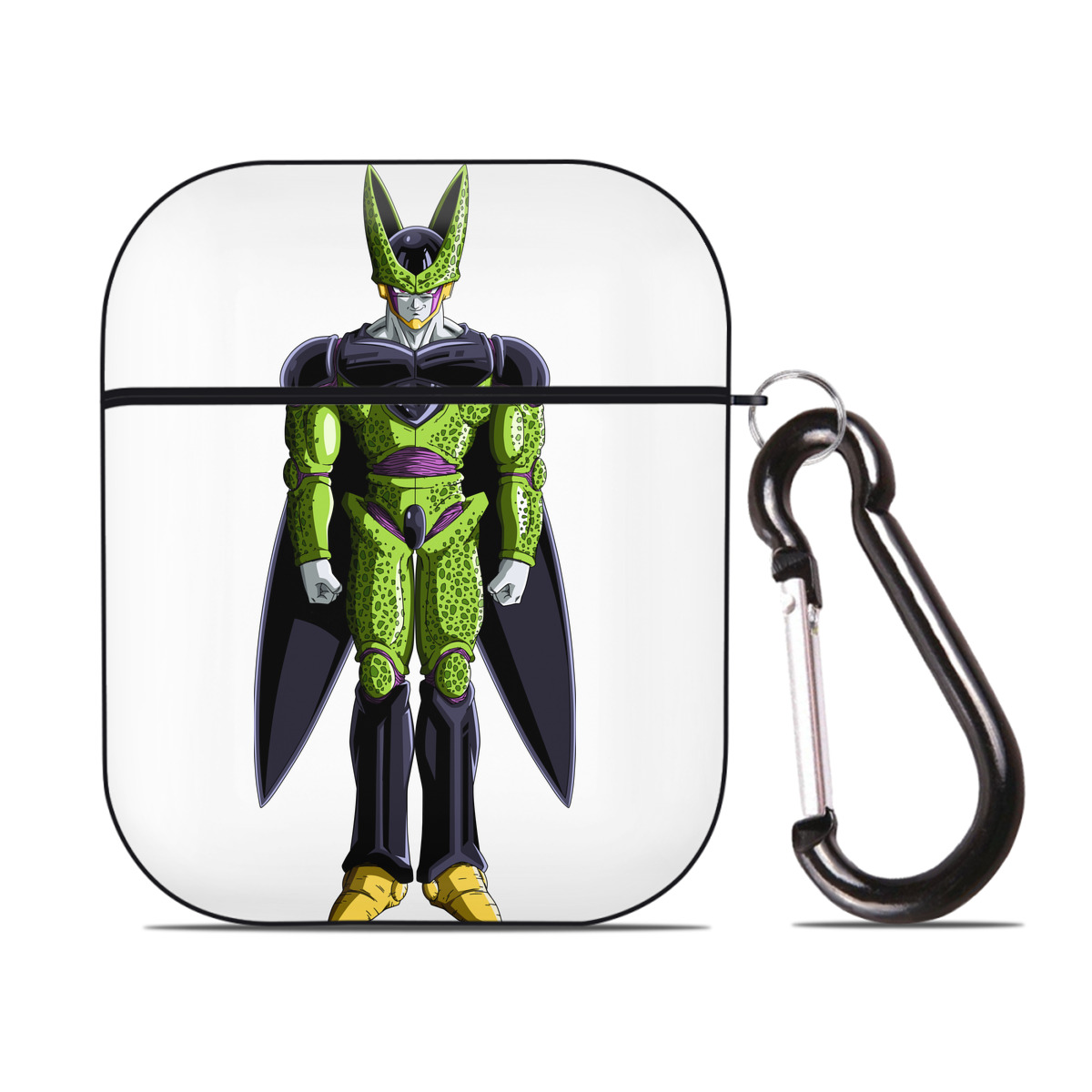 （画像用） ドラゴンボール セル DRAGON BALL Cell AirPods 第2世代保護ケース ハードシェル ブラック 耐衝撃・防指紋・カラビナ付き