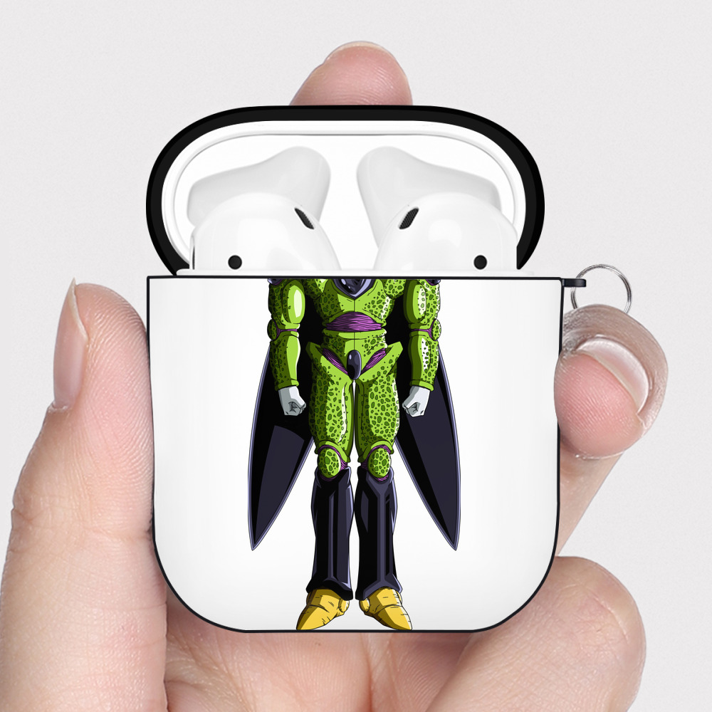 （画像用） ドラゴンボール セル DRAGON BALL Cell AirPods 第2世代保護ケース ハードシェル ブラック 耐衝撃・防指紋・カラビナ付き