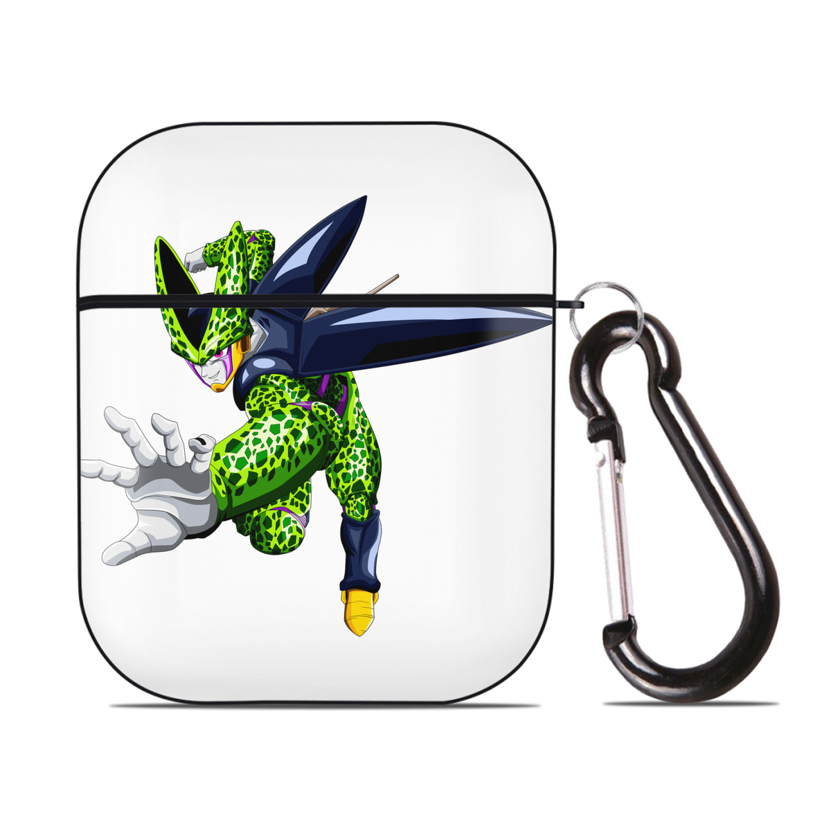 （画像用） ドラゴンボール セル DRAGON BALL Cell AirPods 第2世代保護ケース ハードシェル ブラック 耐衝撃・防指紋・カラビナ付き