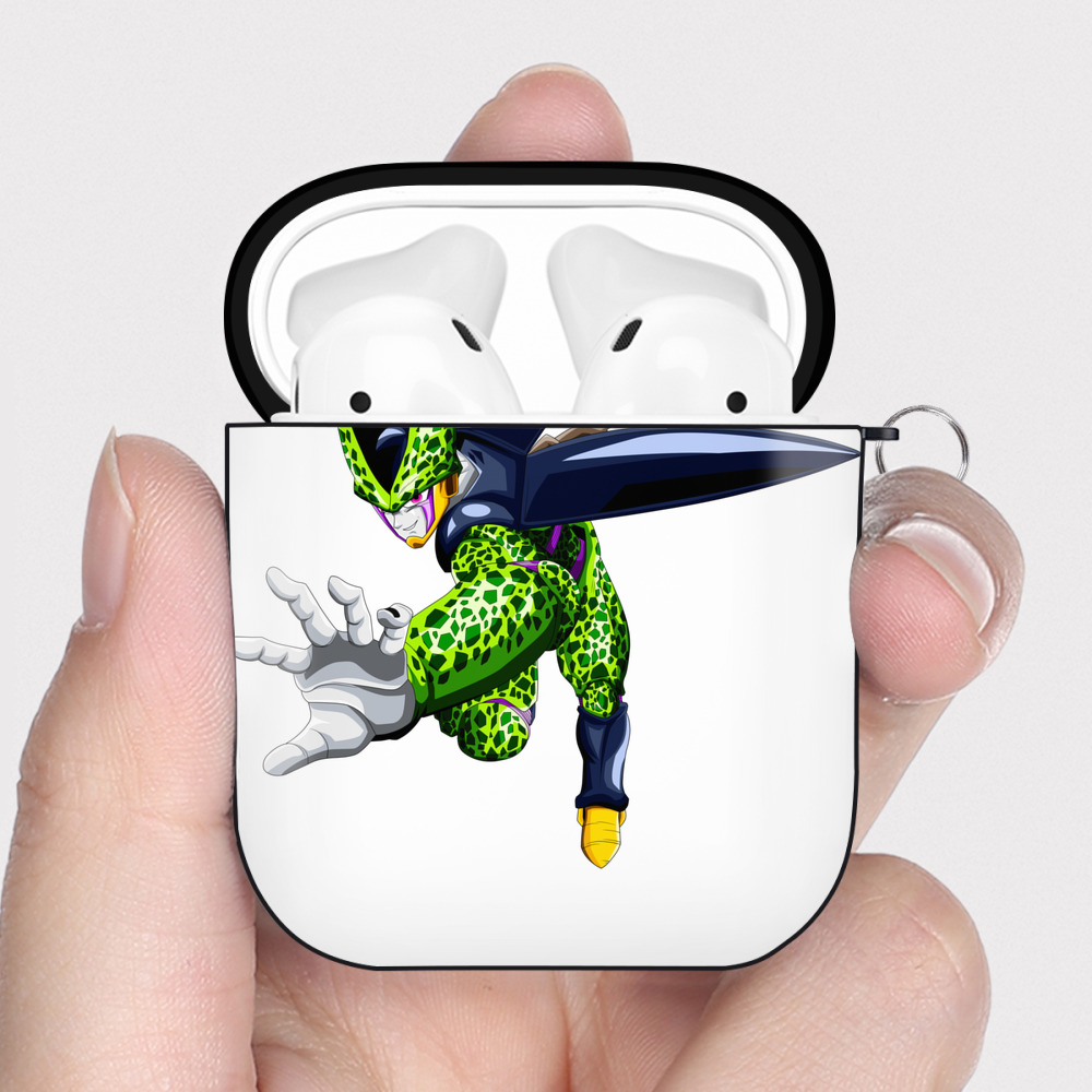 （画像用） ドラゴンボール セル DRAGON BALL Cell AirPods 第2世代保護ケース ハードシェル ブラック 耐衝撃・防指紋・カラビナ付き