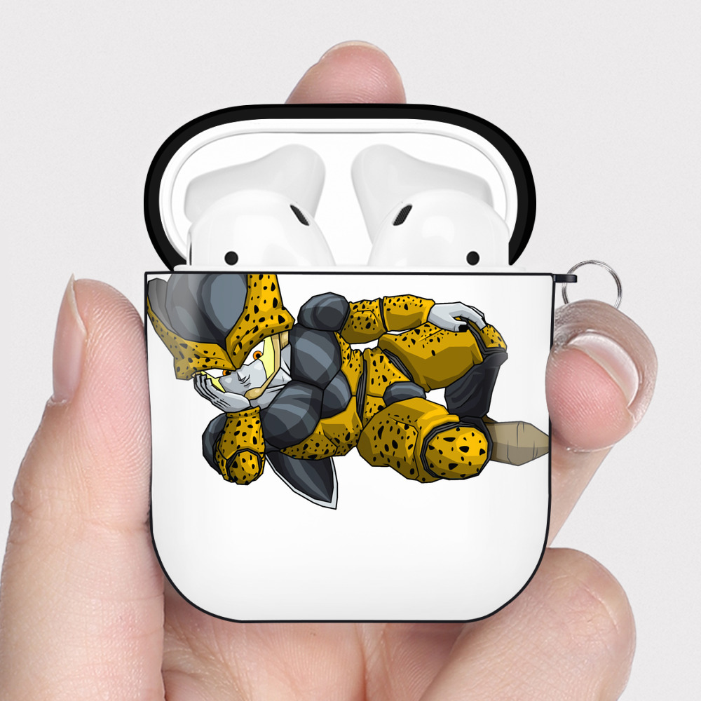 （画像用） ドラゴンボール セル DRAGON BALL Cell AirPods 第2世代保護ケース ハードシェル ブラック 耐衝撃・防指紋・カラビナ付き