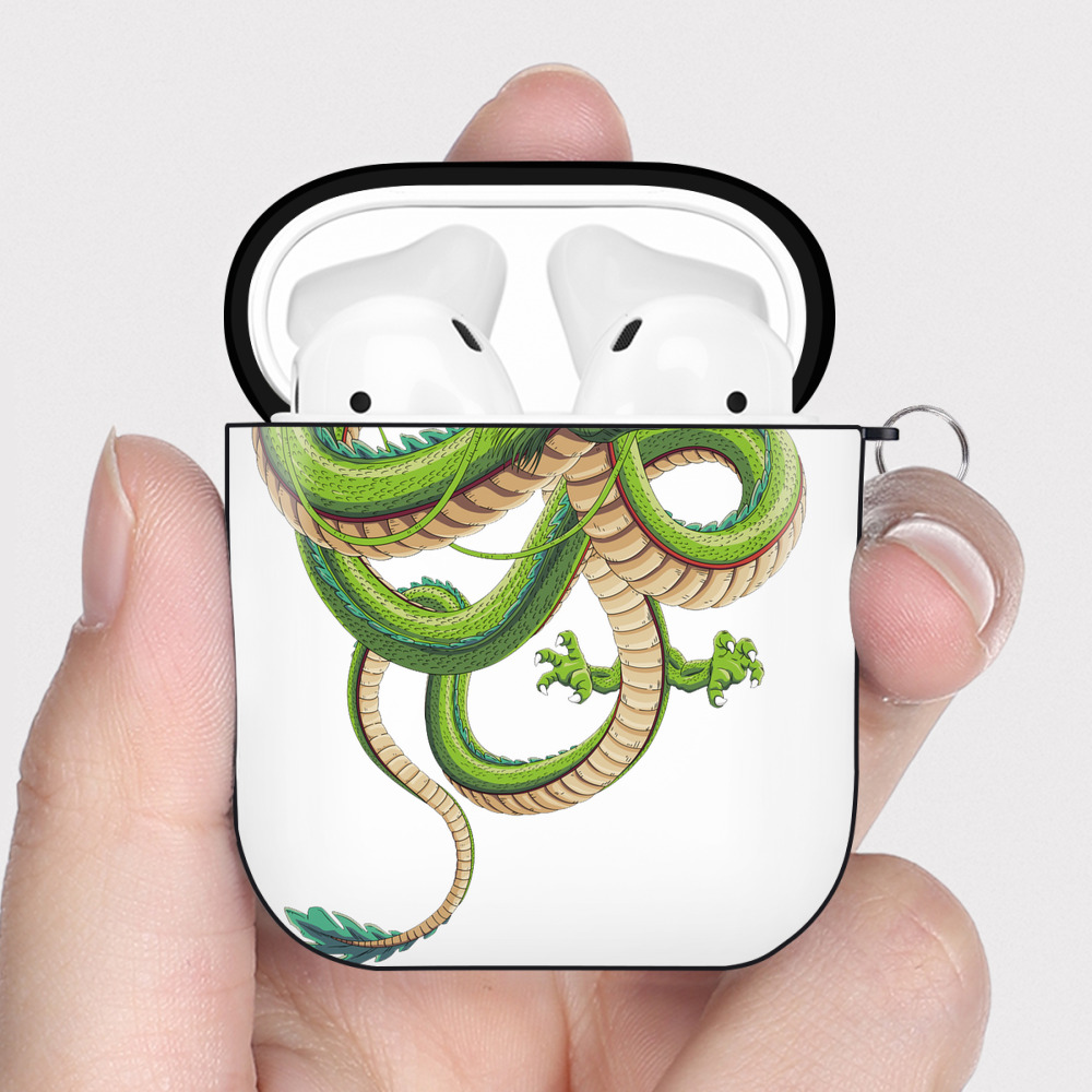 （画像用） ドラゴンボール 神龍 シェンロン DRAGON BALL Shenron AirPods 第2世代保護ケース ハードシェル ブラック 耐衝撃・防指紋・カラビナ付き