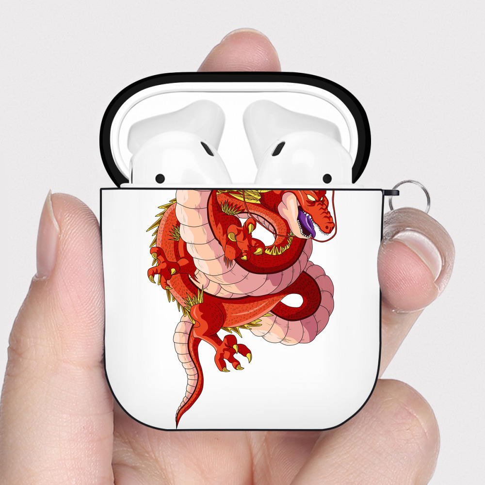 （画像用） ドラゴンボール 神龍 シェンロン DRAGON BALL Shenron AirPods 第2世代保護ケース ハードシェル ブラック 耐衝撃・防指紋・カラビナ付き