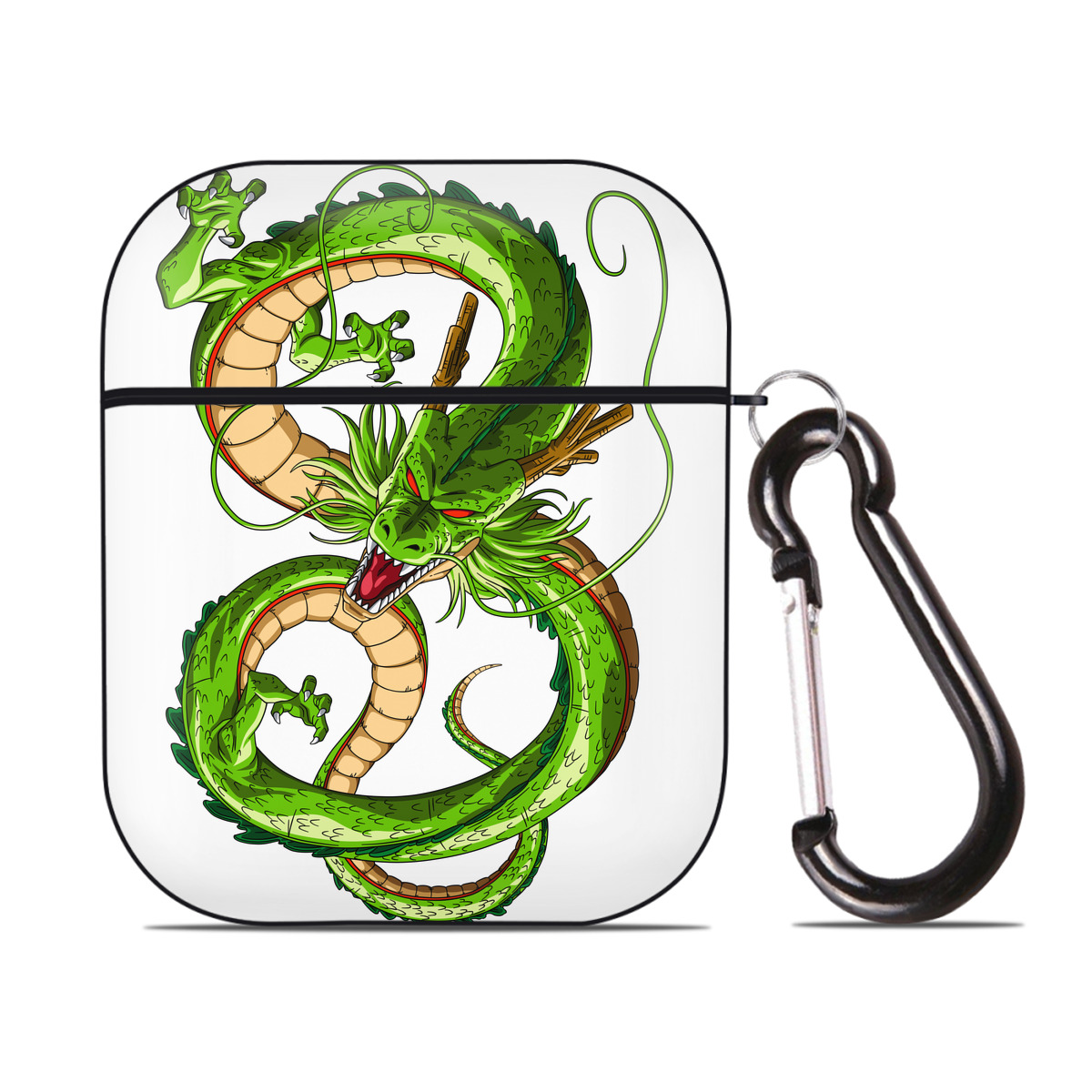 （画像用） ドラゴンボール 神龍 シェンロン DRAGON BALL Shenron AirPods 第2世代保護ケース ハードシェル ブラック 耐衝撃・防指紋・カラビナ付き