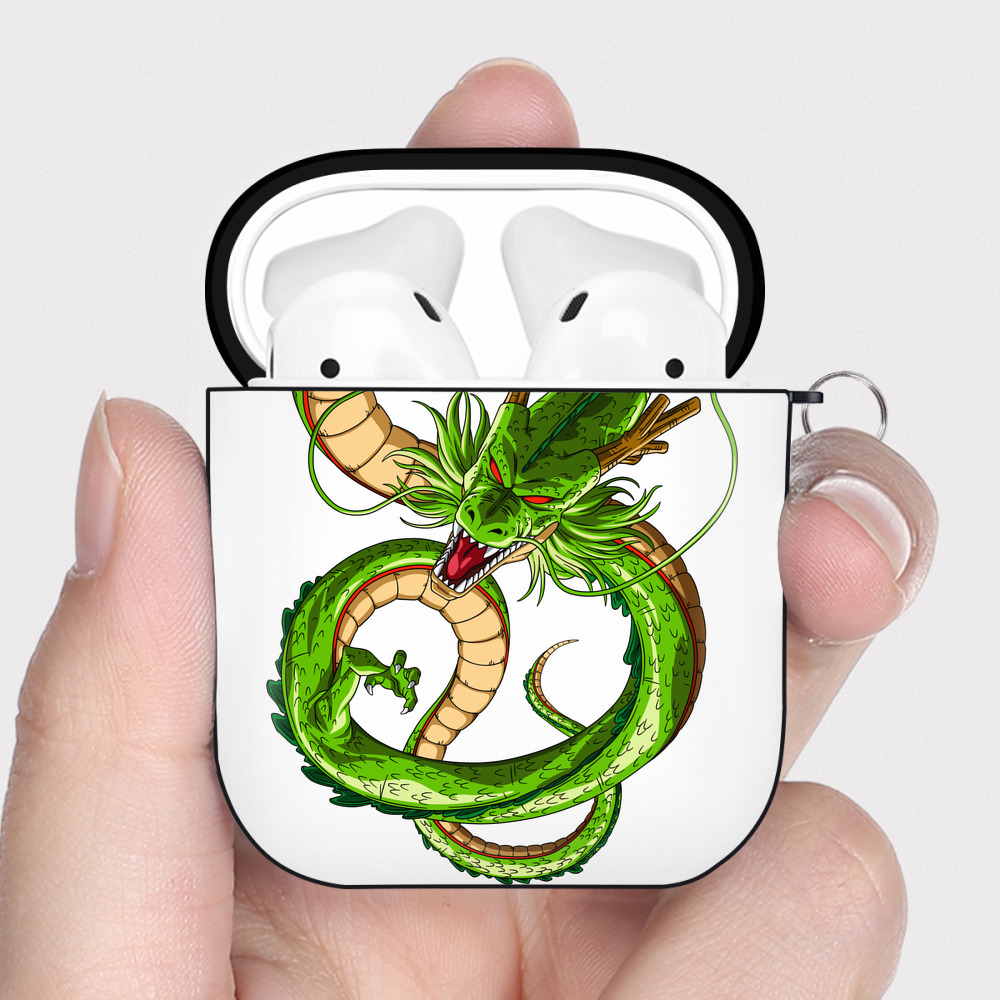 （画像用） ドラゴンボール 神龍 シェンロン DRAGON BALL Shenron AirPods 第2世代保護ケース ハードシェル ブラック 耐衝撃・防指紋・カラビナ付き