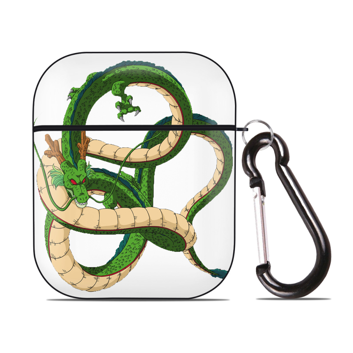 （画像用） ドラゴンボール 神龍 シェンロン DRAGON BALL Shenron AirPods 第2世代保護ケース ハードシェル ブラック 耐衝撃・防指紋・カラビナ付き
