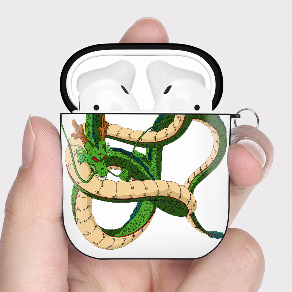 （画像用） ドラゴンボール 神龍 シェンロン DRAGON BALL Shenron AirPods 第2世代保護ケース ハードシェル ブラック 耐衝撃・防指紋・カラビナ付き