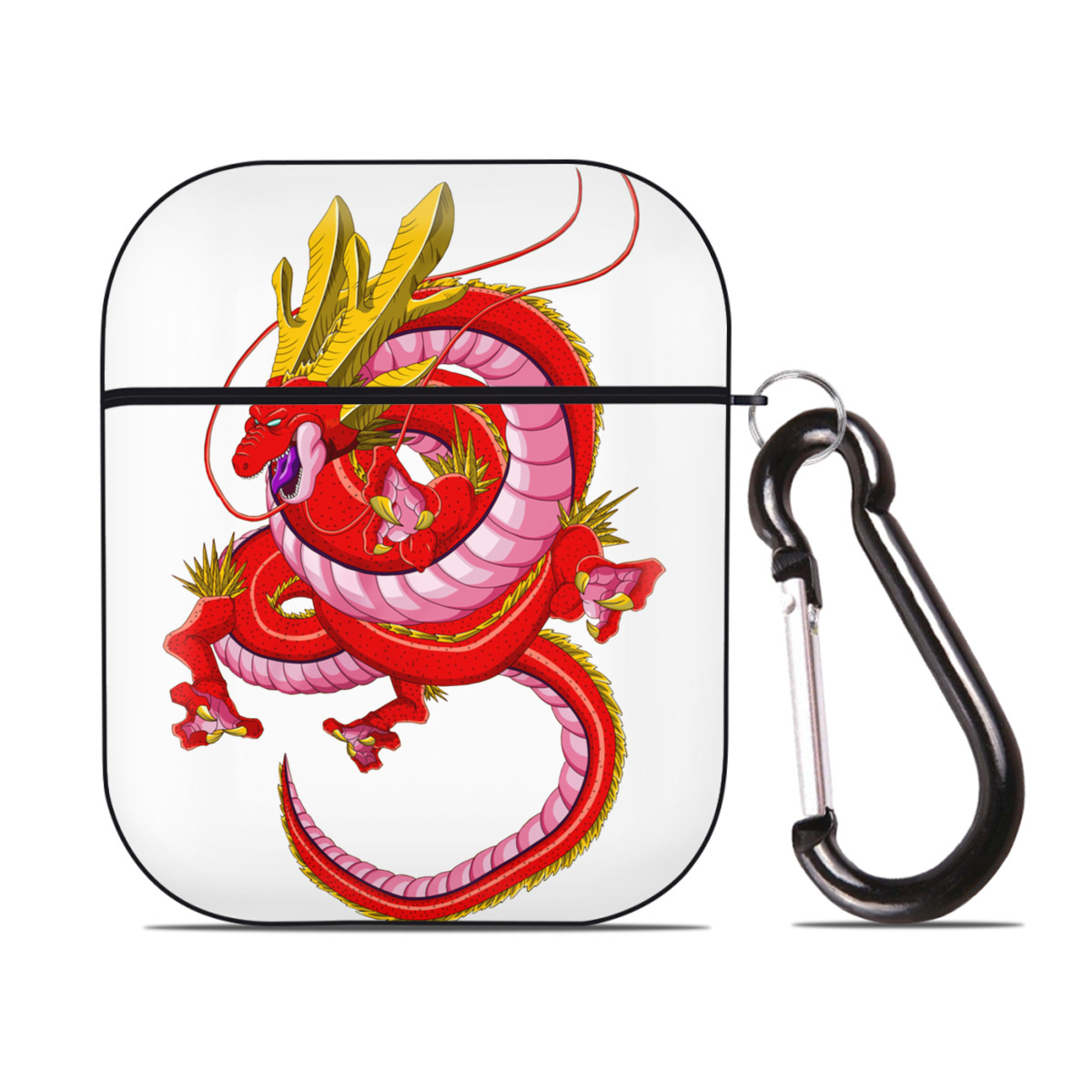 （画像用） ドラゴンボール 神龍 シェンロン DRAGON BALL Shenron AirPods 第2世代保護ケース ハードシェル ブラック 耐衝撃・防指紋・カラビナ付き
