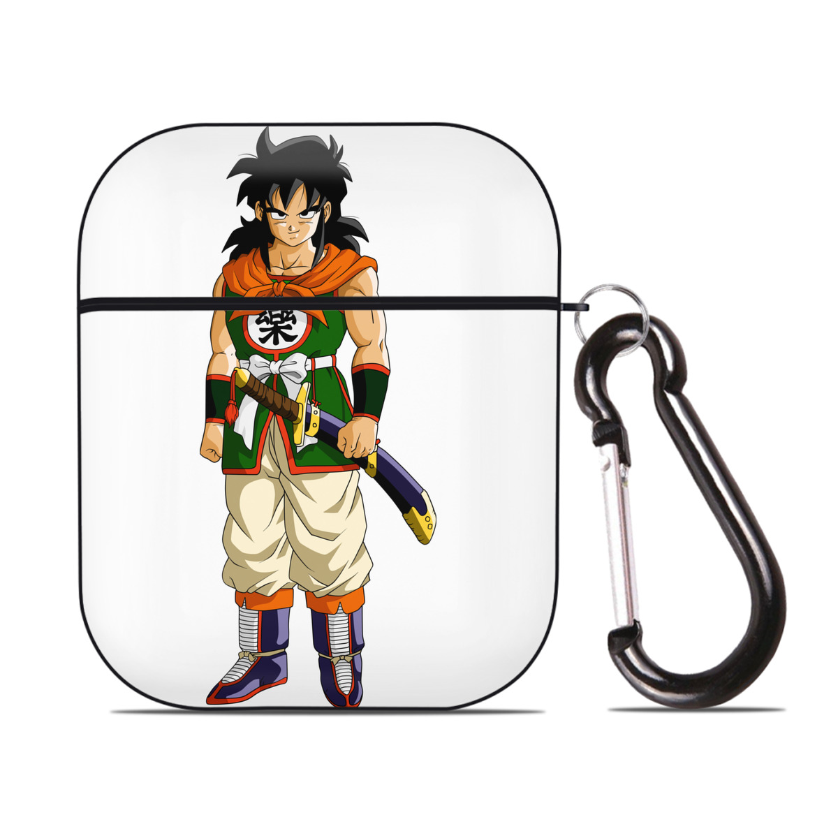 （画像用） ドラゴンボール ヤムチャ DRAGON BALL Yamcha AirPods 第2世代保護ケース ハードシェル ブラック 耐衝撃・防指紋・カラビナ付き