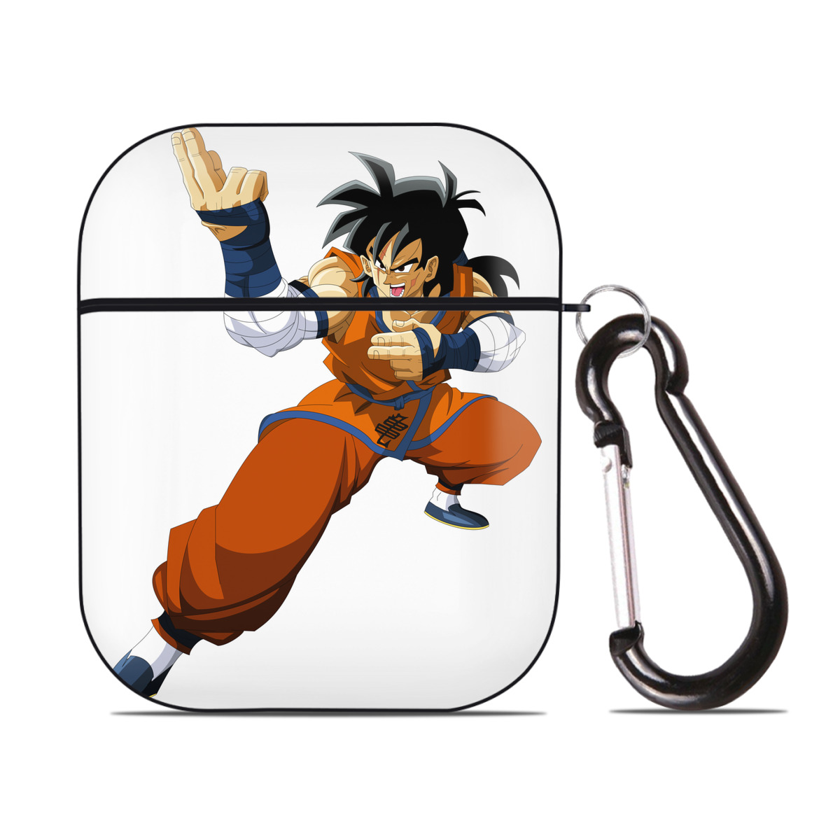 （画像用） ドラゴンボール ヤムチャ DRAGON BALL Yamcha AirPods 第2世代保護ケース ハードシェル ブラック 耐衝撃・防指紋・カラビナ付き