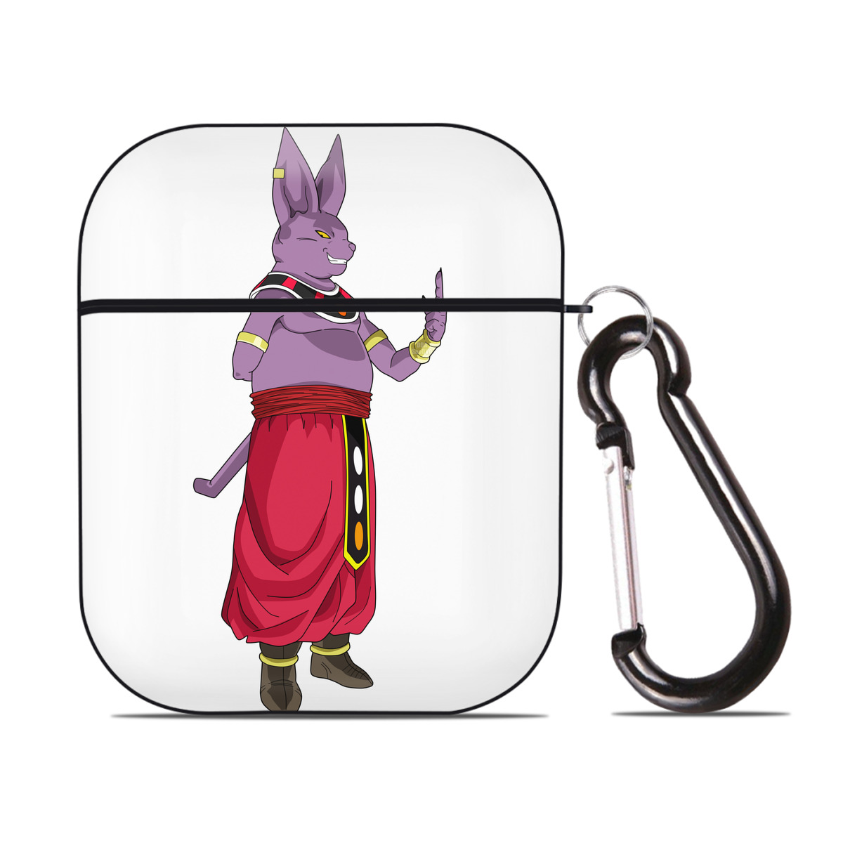 （画像用） ドラゴンボール シャンパ DRAGON BALL Champa AirPods 第2世代保護ケース ハードシェル ブラック 耐衝撃・防指紋・カラビナ付き