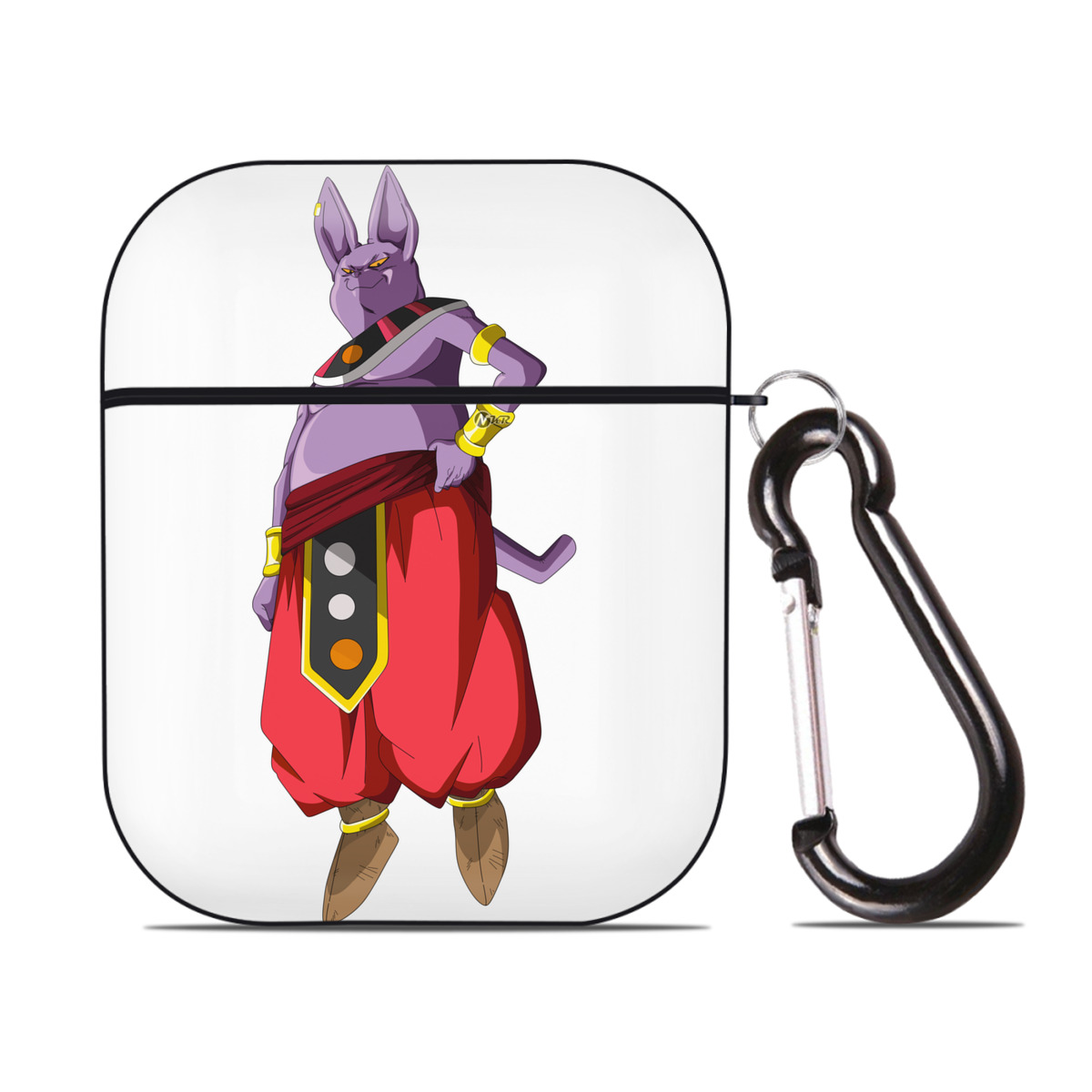 （画像用） ドラゴンボール シャンパ DRAGON BALL Champa AirPods 第2世代保護ケース ハードシェル ブラック 耐衝撃・防指紋・カラビナ付き