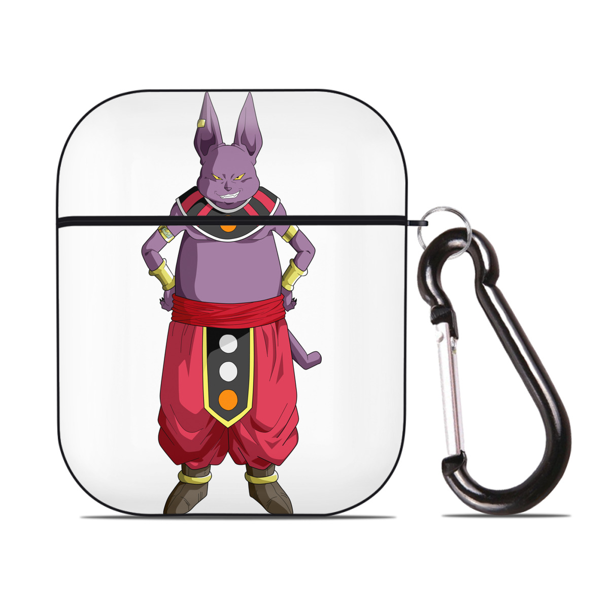（画像用） ドラゴンボール シャンパ DRAGON BALL Champa AirPods 第2世代保護ケース ハードシェル ブラック 耐衝撃・防指紋・カラビナ付き