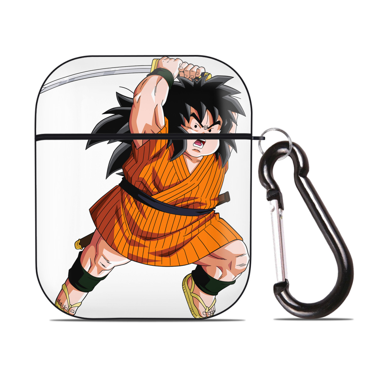 （画像用） ドラゴンボール やじろべえ DRAGON BALL Yajirobe AirPods 第2世代保護ケース ハードシェル ブラック 耐衝撃・防指紋・カラビナ付き
