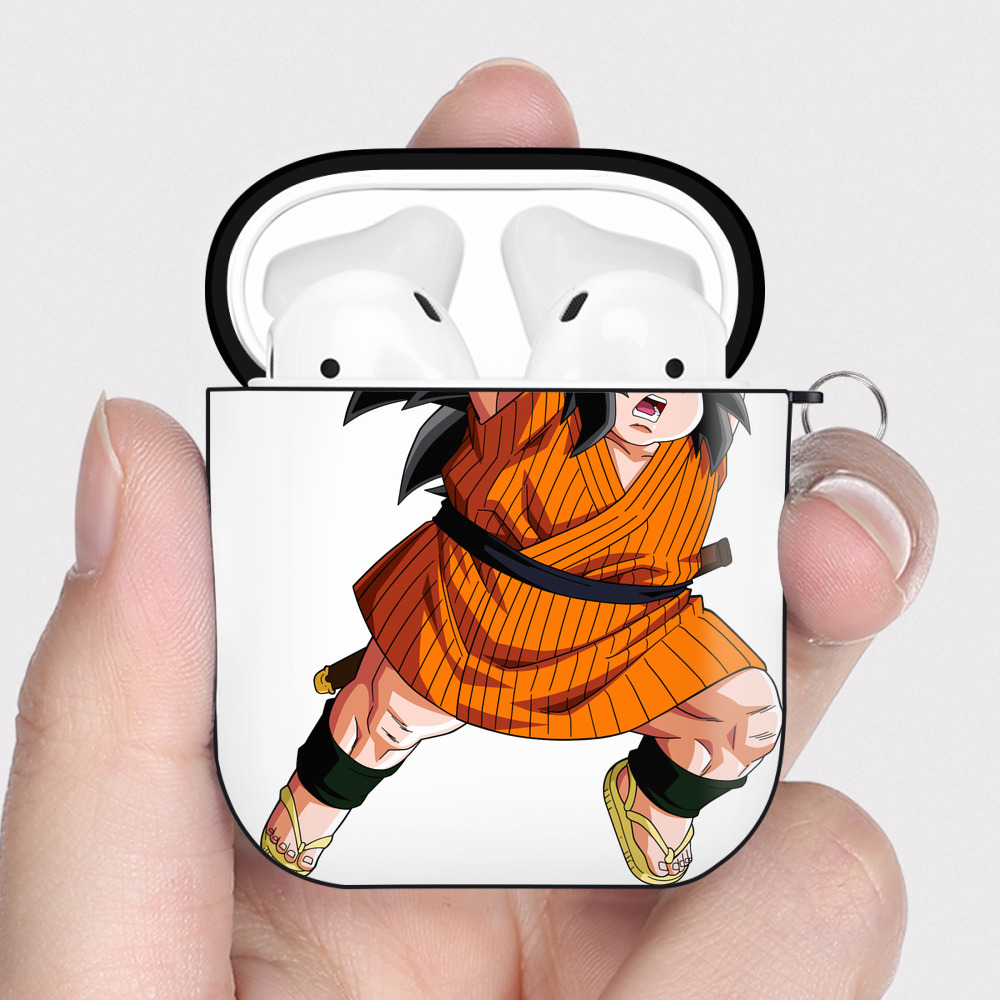 （画像用） ドラゴンボール やじろべえ DRAGON BALL Yajirobe AirPods 第2世代保護ケース ハードシェル ブラック 耐衝撃・防指紋・カラビナ付き