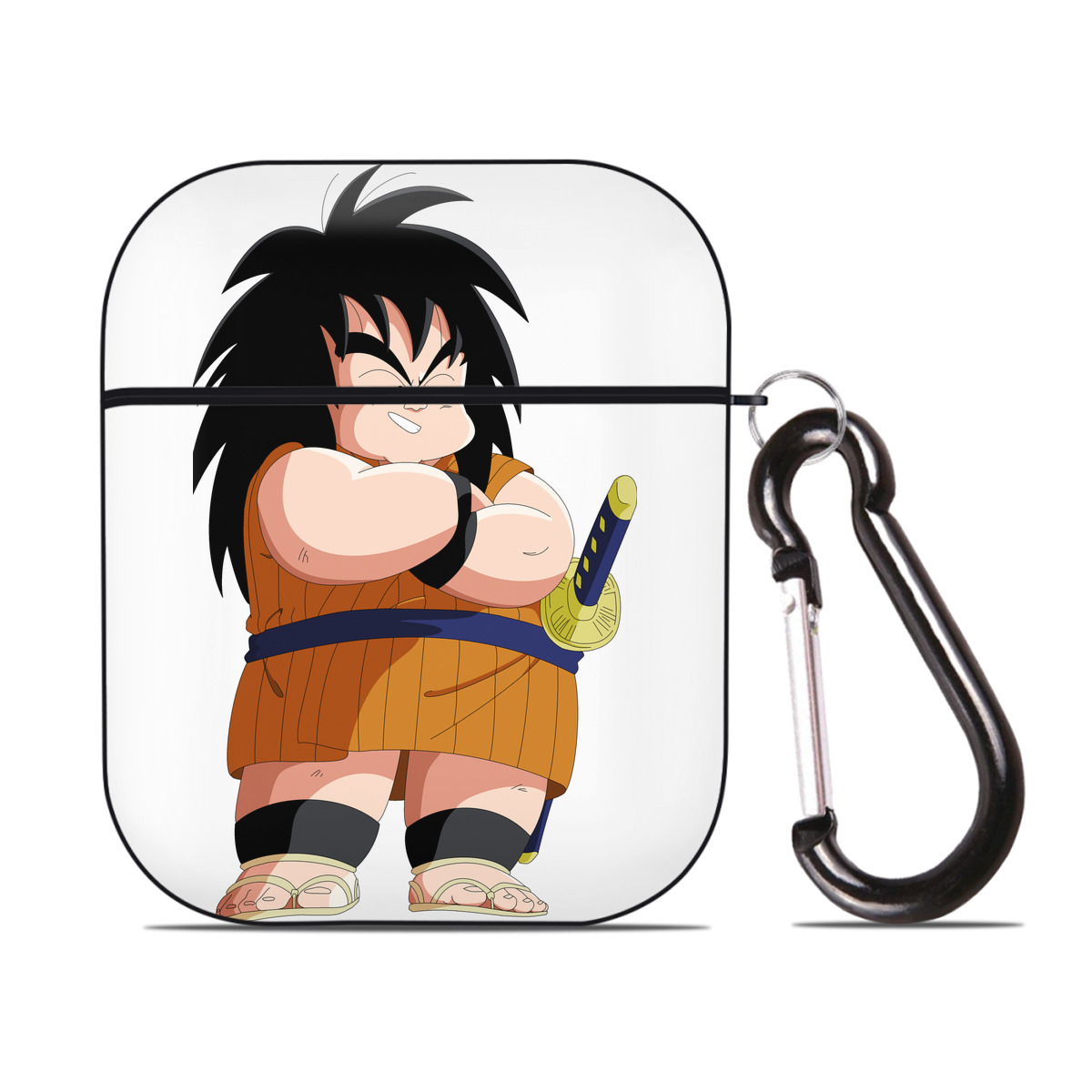 （画像用） ドラゴンボール やじろべえ DRAGON BALL Yajirobe AirPods 第2世代保護ケース ハードシェル ブラック 耐衝撃・防指紋・カラビナ付き