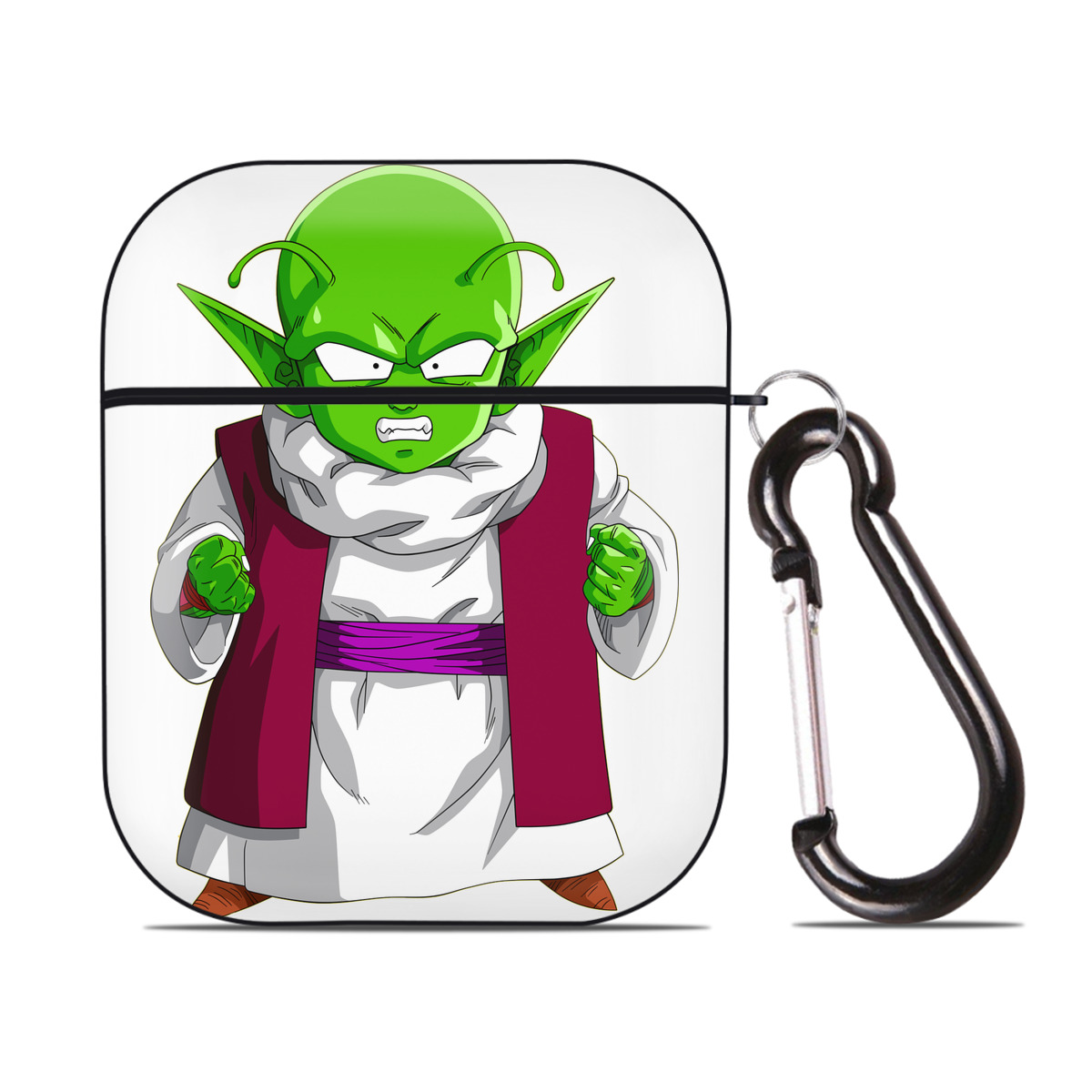 （画像用） ドラゴンボール ピッコロ DRAGON BALL Piccolo AirPods 第2世代保護ケース ハードシェル ブラック 耐衝撃・防指紋・カラビナ付き