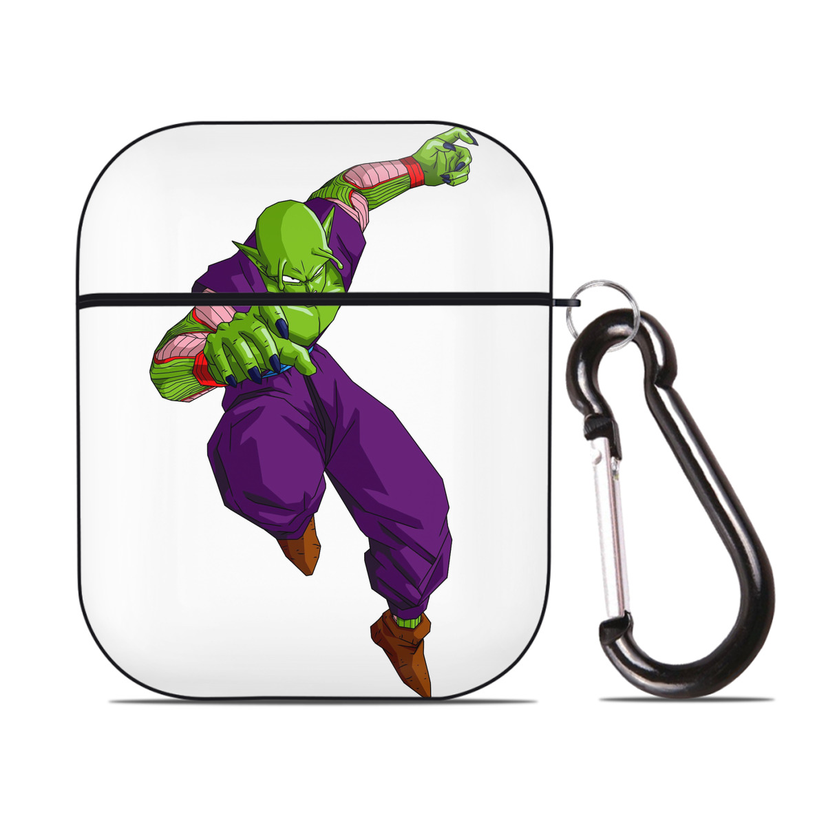 （画像用） ドラゴンボール ピッコロ DRAGON BALL Piccolo AirPods 第2世代保護ケース ハードシェル ブラック 耐衝撃・防指紋・カラビナ付き