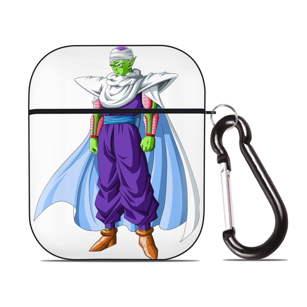 （画像用） ドラゴンボール ピッコロ DRAGON BALL Piccolo AirPods 第2世代保護ケース ハードシェル ブラック 耐衝撃・防指紋・カラビナ付き