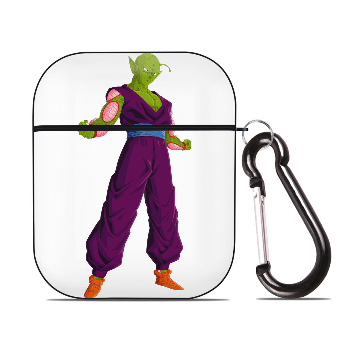 （画像用） ドラゴンボール ピッコロ DRAGON BALL Piccolo AirPods 第2世代保護ケース ハードシェル ブラック 耐衝撃・防指紋・カラビナ付き