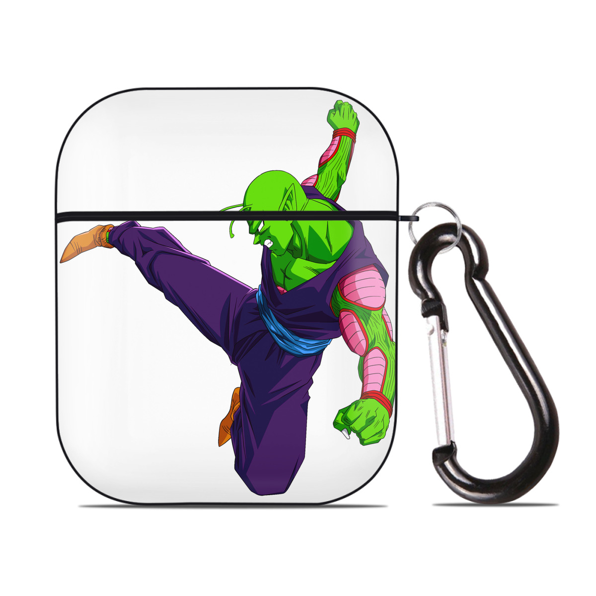 （画像用） ドラゴンボール ピッコロ DRAGON BALL Piccolo AirPods 第2世代保護ケース ハードシェル ブラック 耐衝撃・防指紋・カラビナ付き