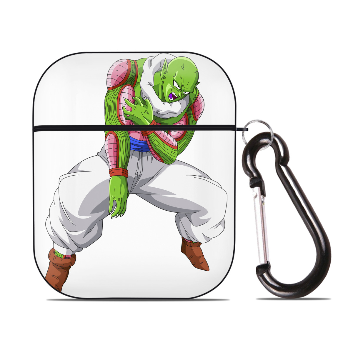 （画像用） ドラゴンボール ピッコロ DRAGON BALL Piccolo AirPods 第2世代保護ケース ハードシェル ブラック 耐衝撃・防指紋・カラビナ付き