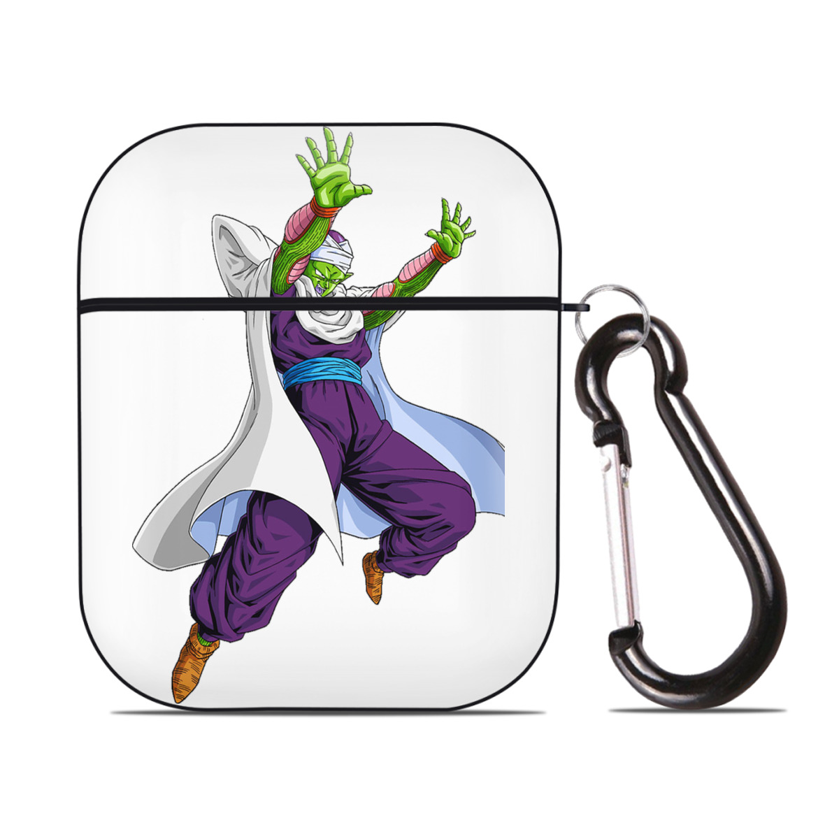 （画像用） ドラゴンボール ピッコロ DRAGON BALL Piccolo AirPods 第2世代保護ケース ハードシェル ブラック 耐衝撃・防指紋・カラビナ付き