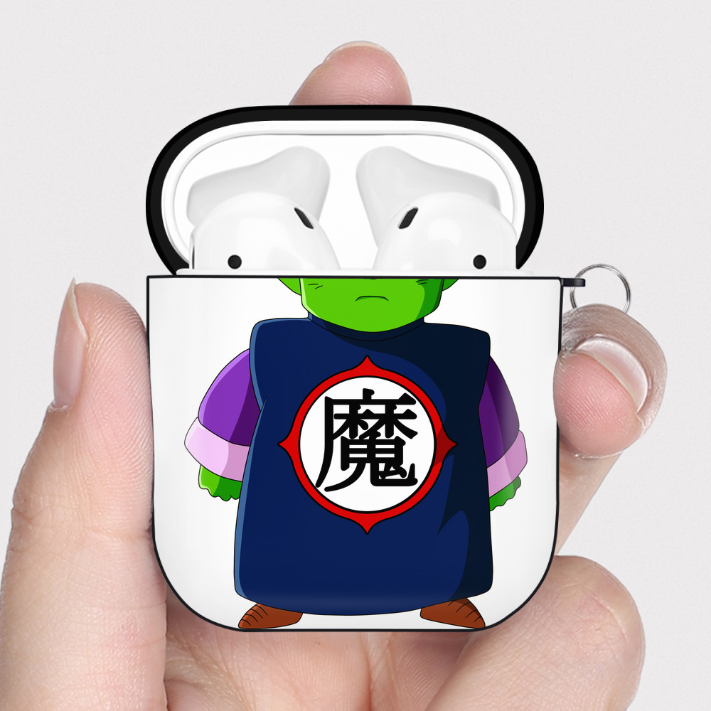 （画像用） ドラゴンボール ピッコロ DRAGON BALL Piccolo AirPods 第2世代保護ケース ハードシェル ブラック 耐衝撃・防指紋・カラビナ付き