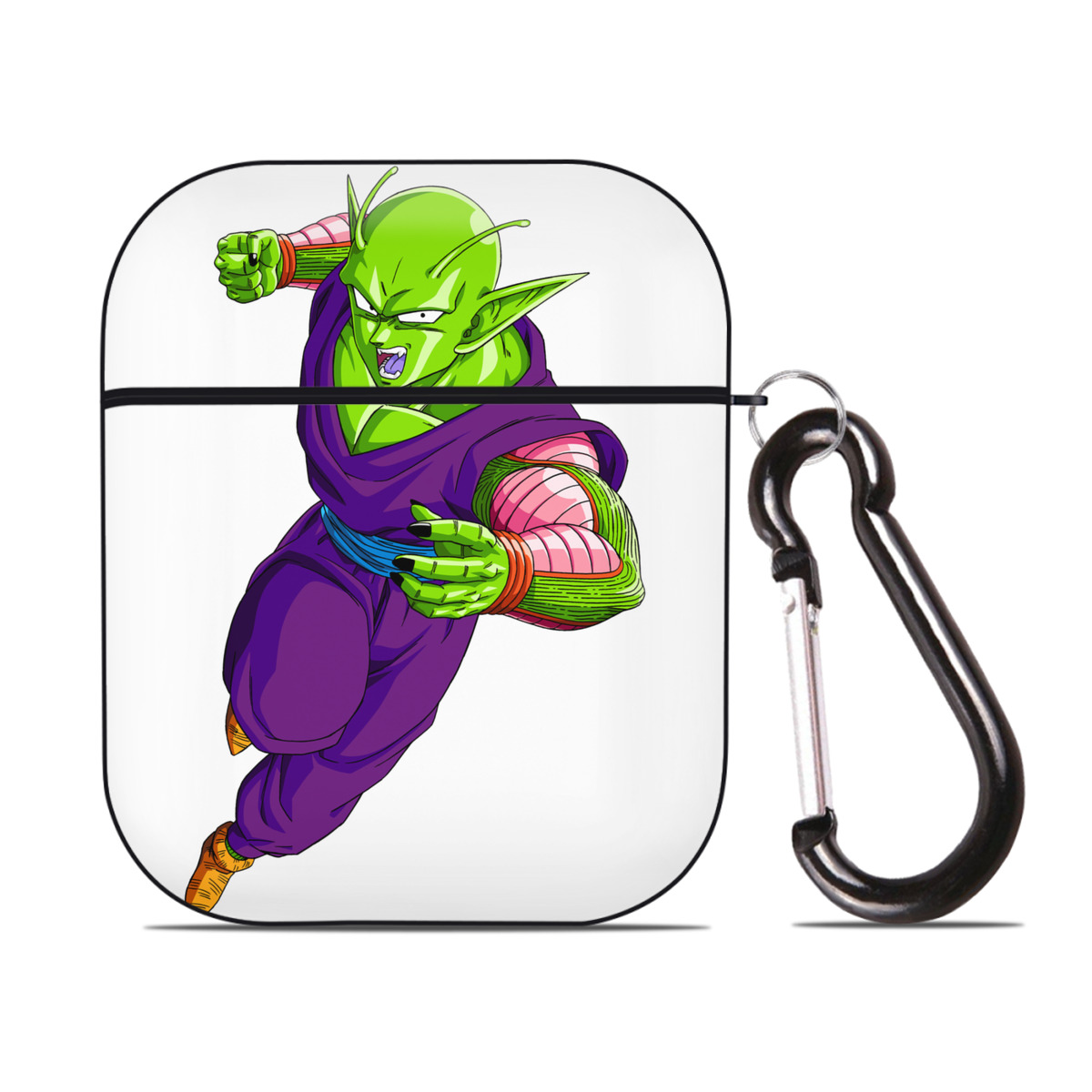 （画像用） ドラゴンボール ピッコロ DRAGON BALL Piccolo AirPods 第2世代保護ケース ハードシェル ブラック 耐衝撃・防指紋・カラビナ付き