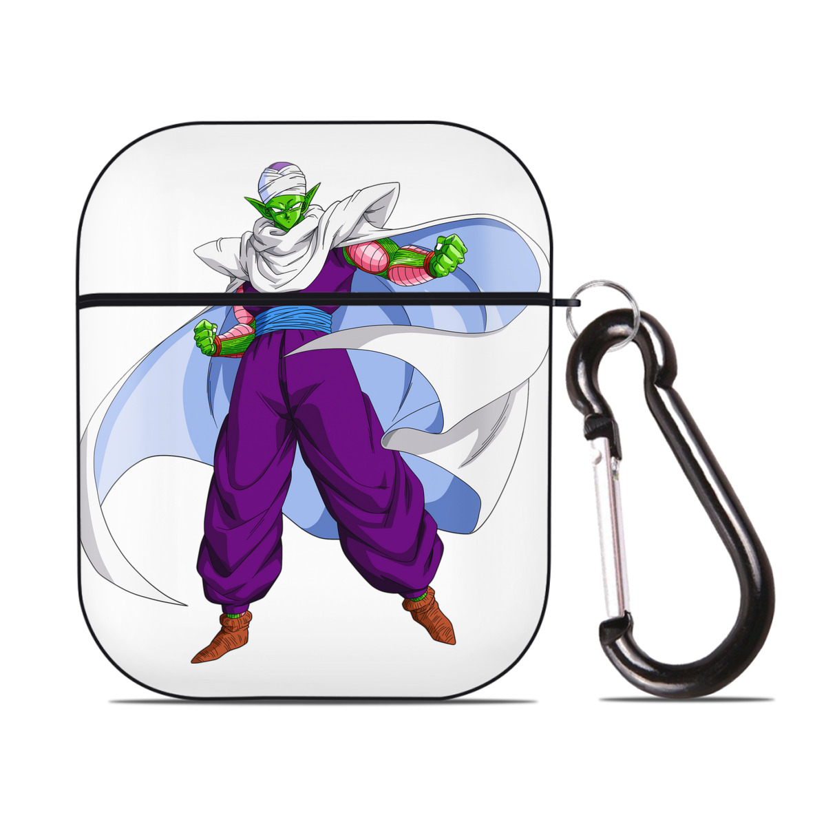 （画像用） ドラゴンボール ピッコロ DRAGON BALL Piccolo AirPods 第2世代保護ケース ハードシェル ブラック 耐衝撃・防指紋・カラビナ付き