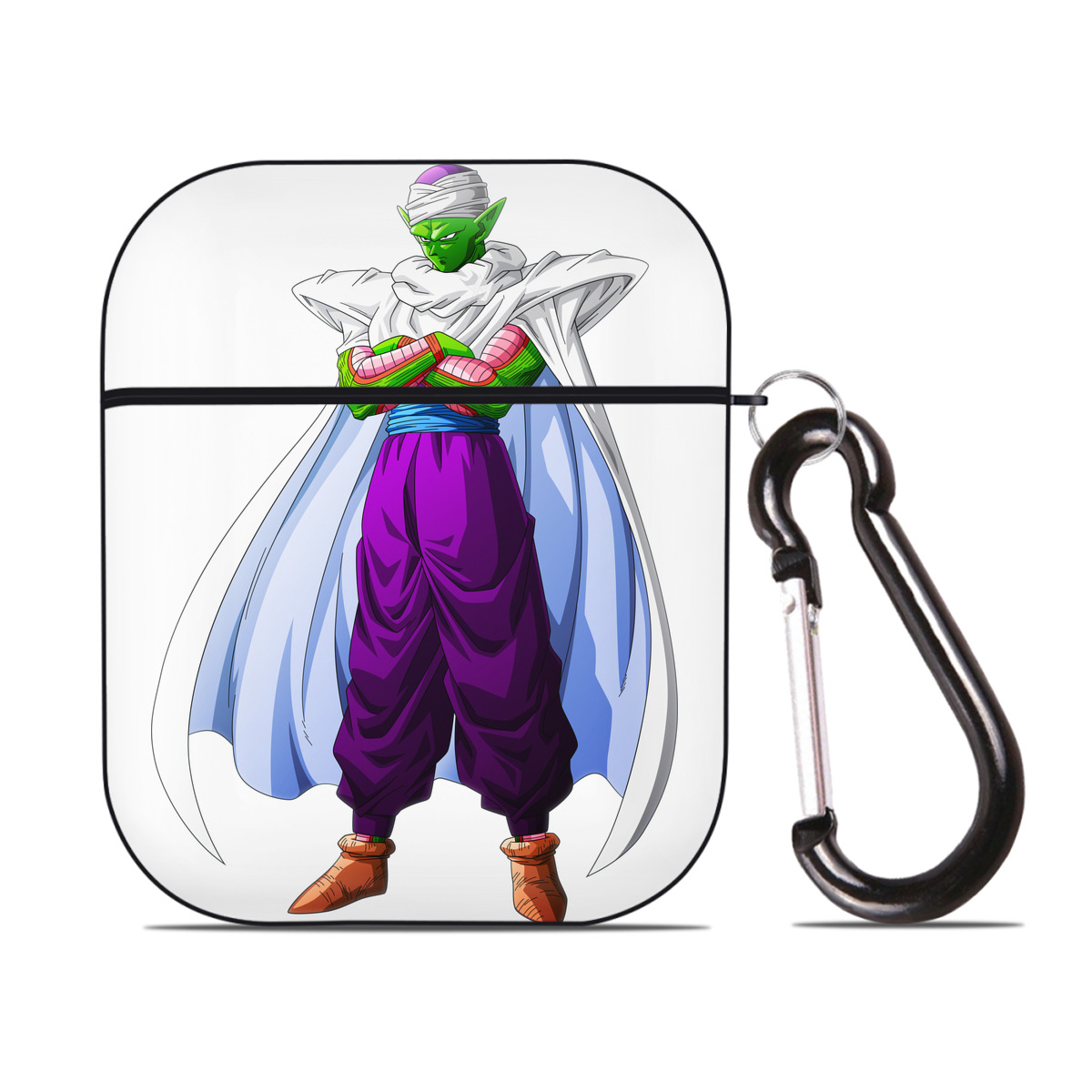 （画像用） ドラゴンボール ピッコロ DRAGON BALL Piccolo AirPods 第2世代保護ケース ハードシェル ブラック 耐衝撃・防指紋・カラビナ付き