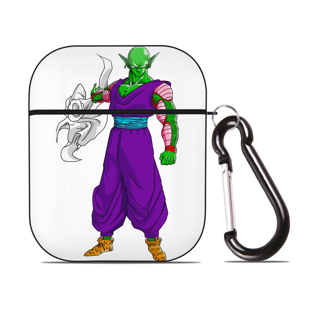 （画像用） ドラゴンボール ピッコロ DRAGON BALL Piccolo AirPods 第2世代保護ケース ハードシェル ブラック 耐衝撃・防指紋・カラビナ付き