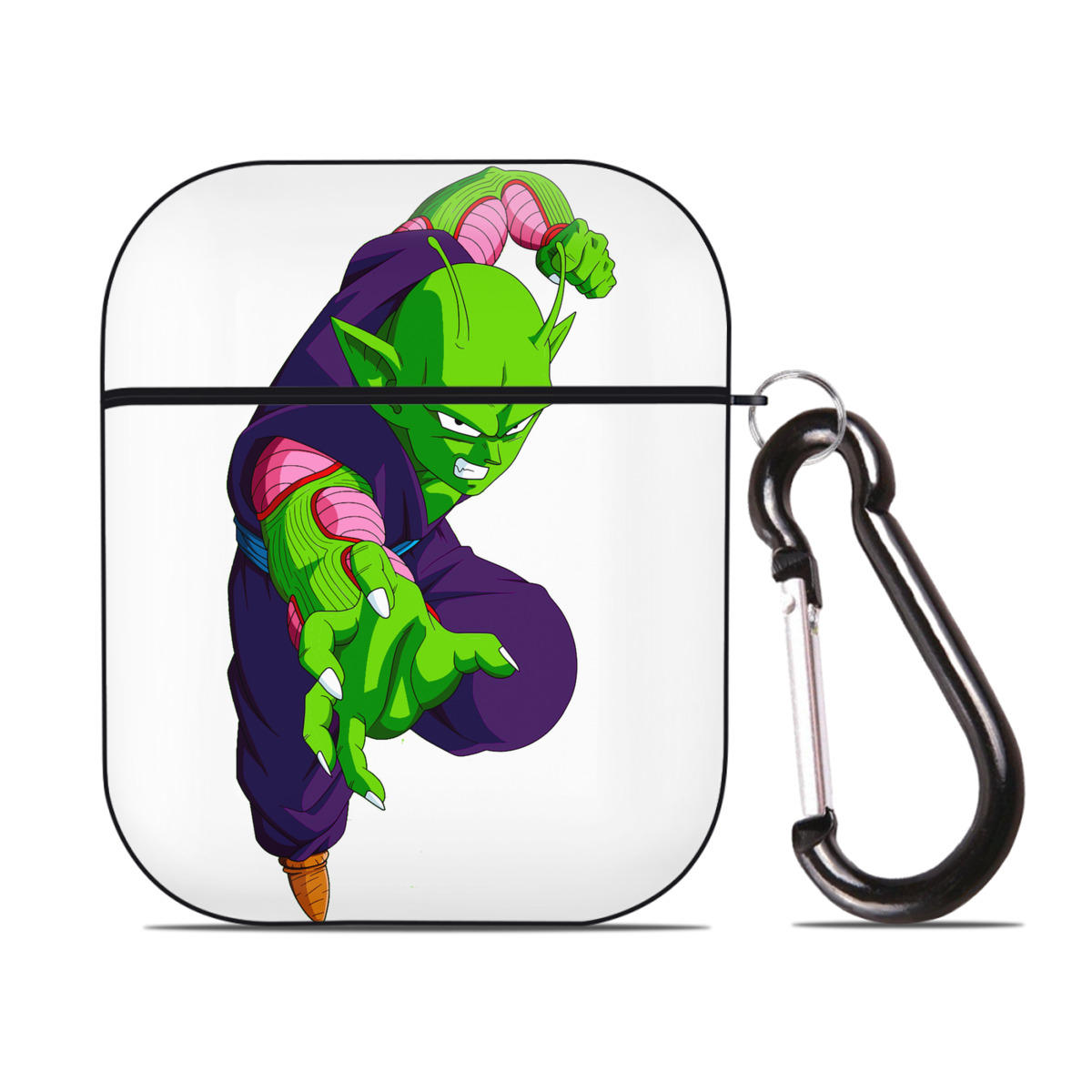 （画像用） ドラゴンボール ピッコロ DRAGON BALL Piccolo AirPods 第2世代保護ケース ハードシェル ブラック 耐衝撃・防指紋・カラビナ付き
