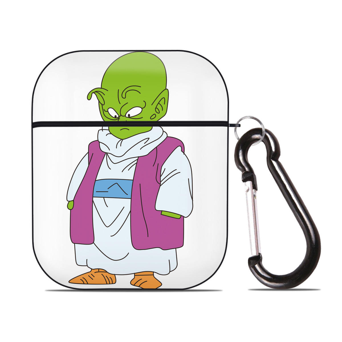 （画像用） ドラゴンボール ピッコロ DRAGON BALL Piccolo AirPods 第2世代保護ケース ハードシェル ブラック 耐衝撃・防指紋・カラビナ付き