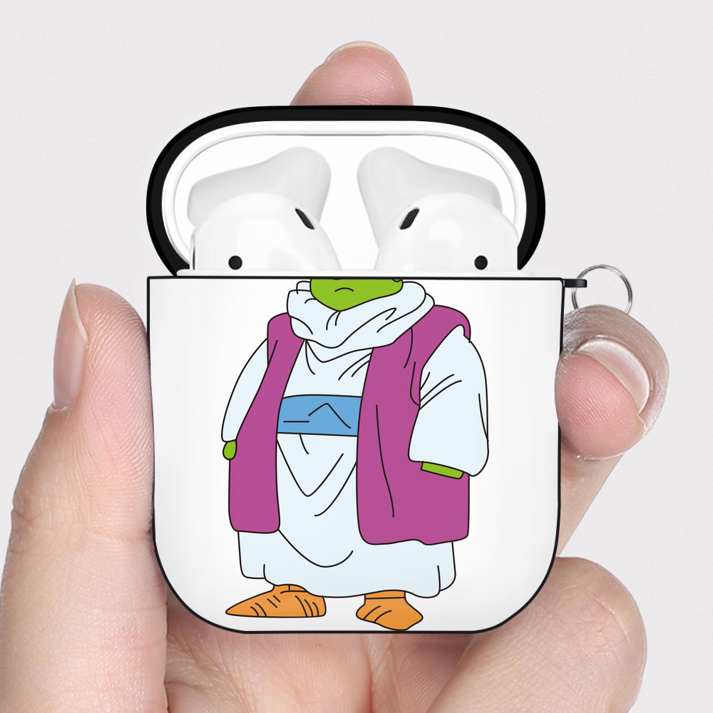 （画像用） ドラゴンボール ピッコロ DRAGON BALL Piccolo AirPods 第2世代保護ケース ハードシェル ブラック 耐衝撃・防指紋・カラビナ付き