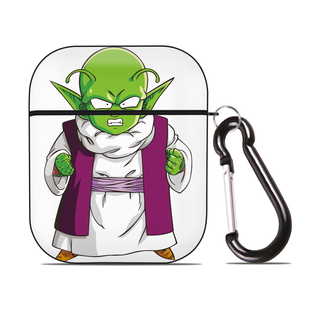 （画像用） ドラゴンボール ピッコロ DRAGON BALL Piccolo AirPods 第2世代保護ケース ハードシェル ブラック 耐衝撃・防指紋・カラビナ付き